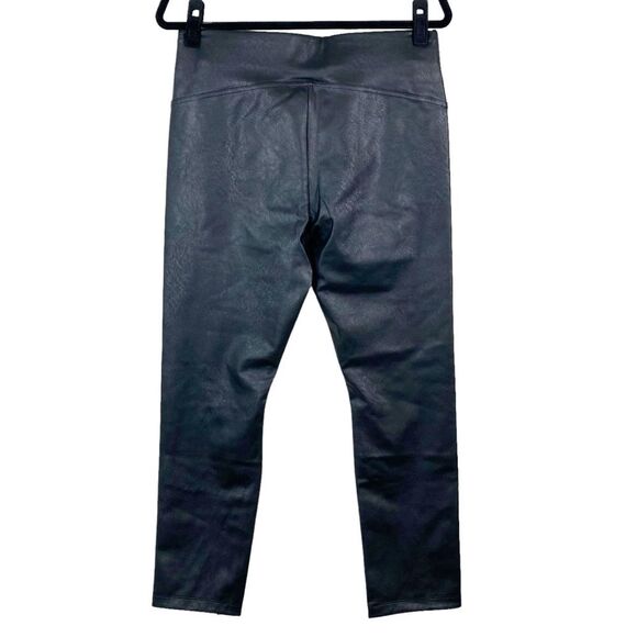 NWT Spanx Leather Like Front Slit Pant Sz XL Petite PXL Black Vegan Goth Grunge - Picture 3 of 14